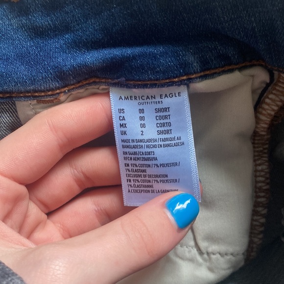 NWT American Eagle Super Stretch 00 Short Hi Rise Jeans - Picture 8 of 9